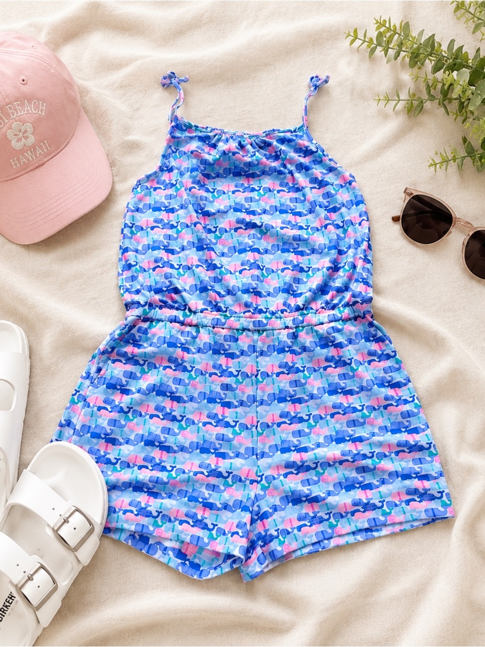 Vineyard Vines Multi-Blue & Pink Print Girls Romper